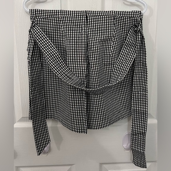 Gingham strapless romper - Picture 2 of 5